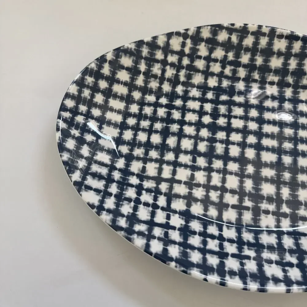 Crate and Barrel Oval Serving Platter Summer Beachy Abstract‎